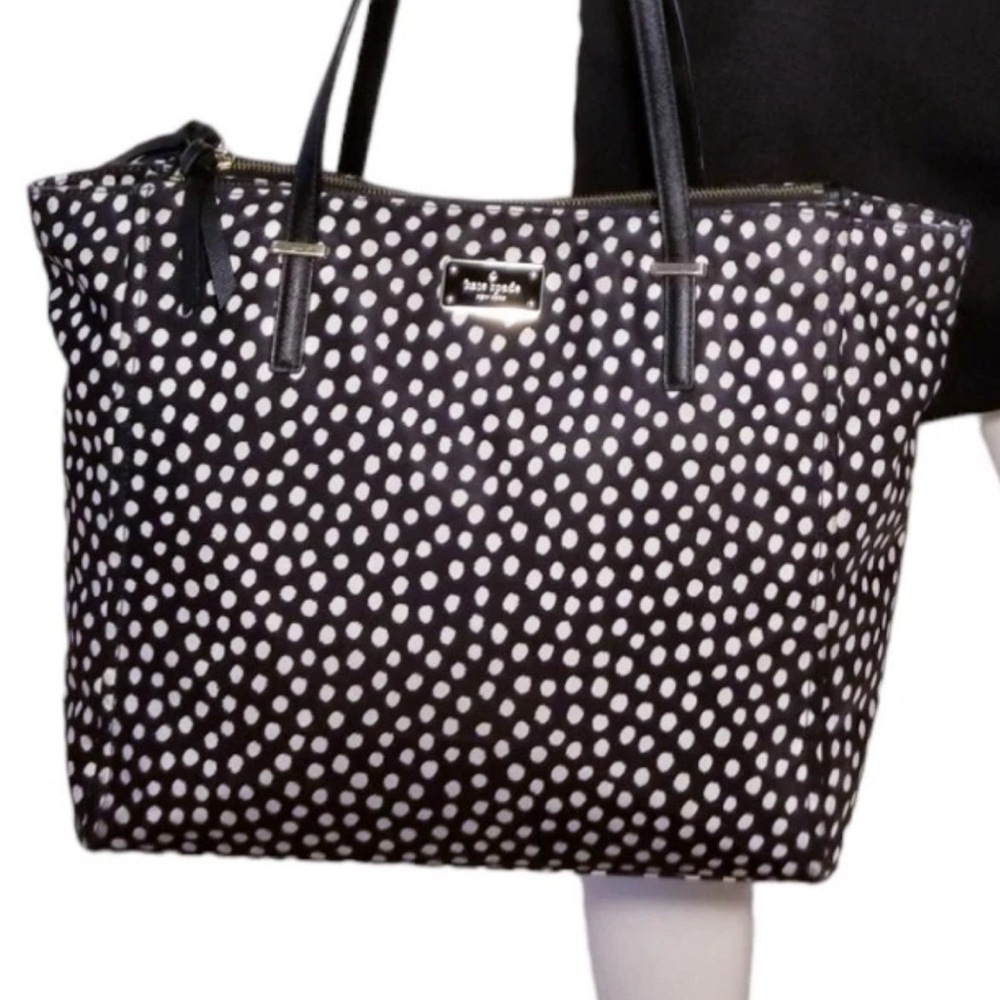 Kate Spade Black and White Polka Dot Tote